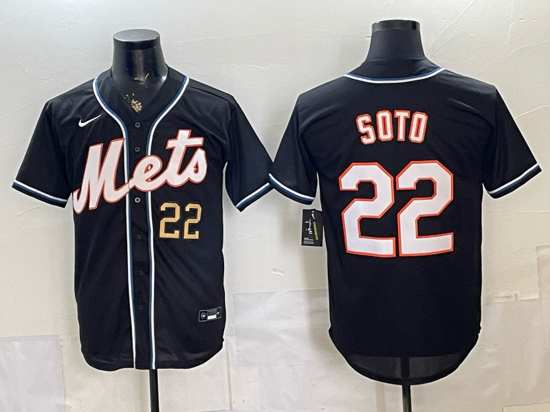 Men New York Mets #22 Soto black 2025 MLB Nike jersey 0528005